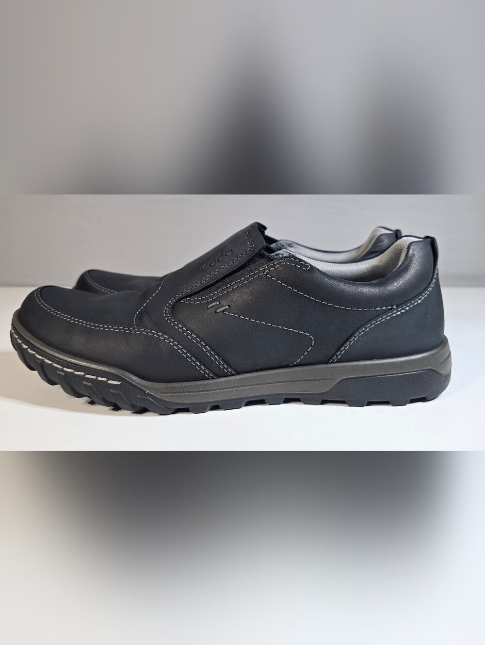 ECCO Men's Black Slip-On Leather Comfort Shoe Men's Size EU44